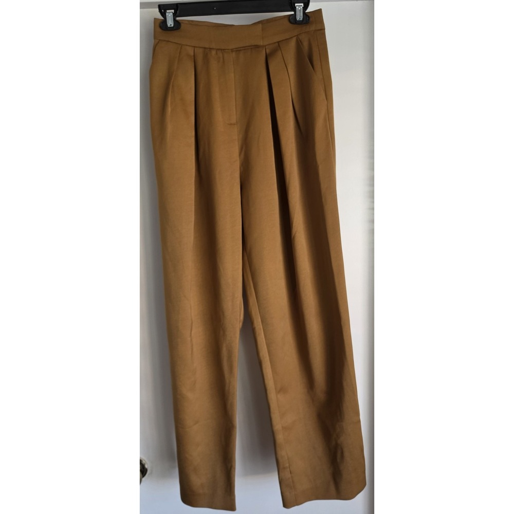 NWT Jluxlabel Trousers Size S Casual Camel Solid Pants Minimalist Slacks